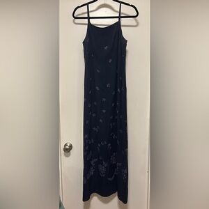 90s Harold’s 100% silk long slip dress, spaghetti straps - size 8